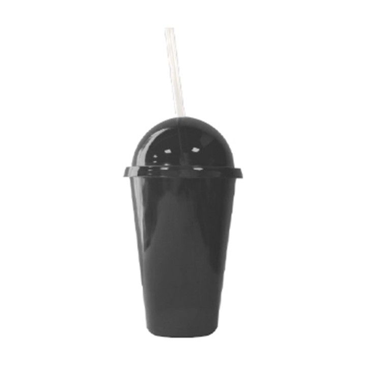 Black Bubble Cup With Straw BPA Free
